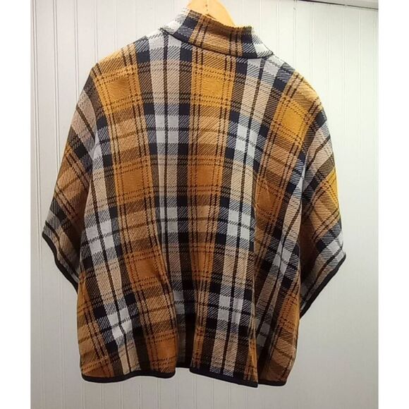 Jones New York zip front dolman sleeve jacket, yellow plaid size small medium - Picture 2 of 5